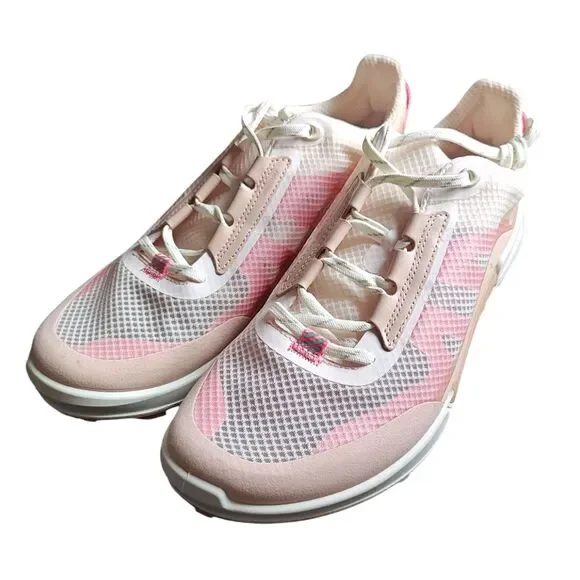 Ecco Women's Athletic Shoes - White and Peach - Picture 6 of 8
